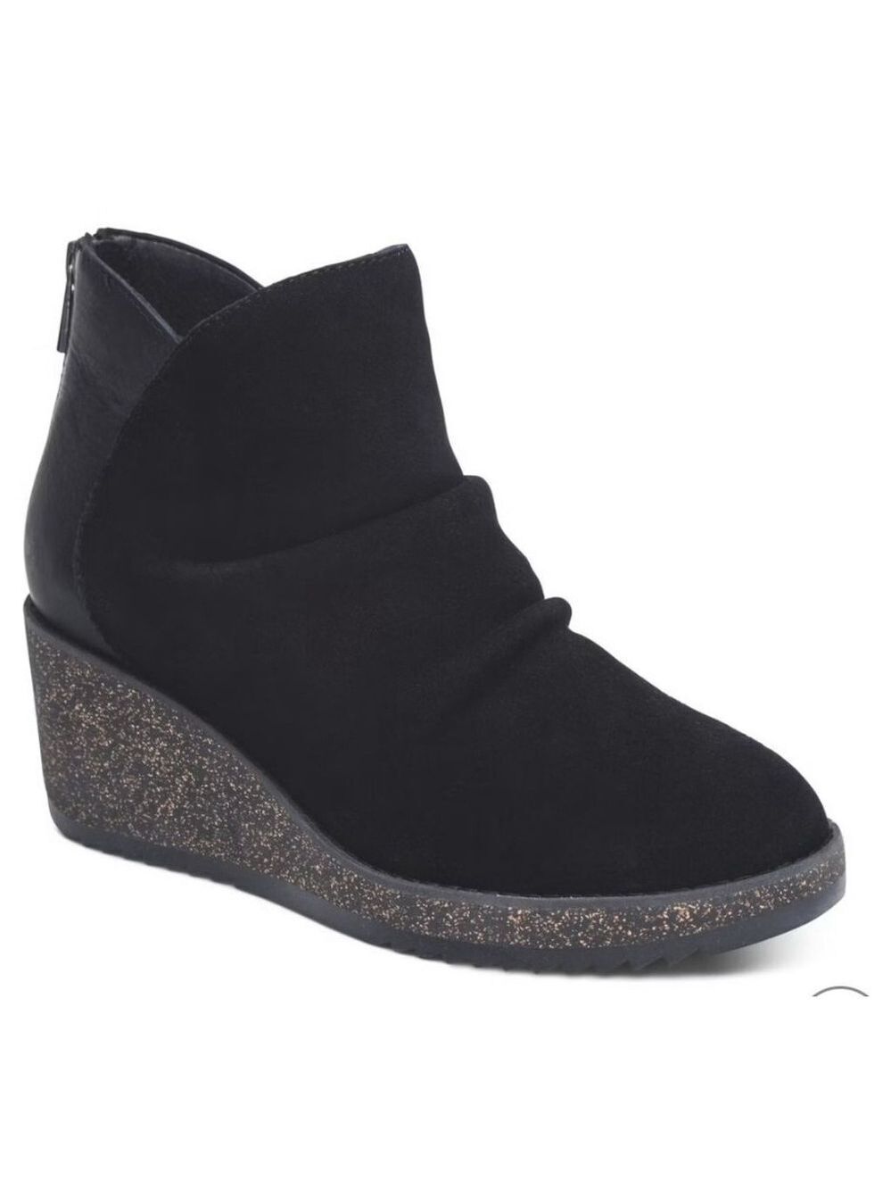 Aetrex Kara Suede Wedge Ankle Boot Size 7